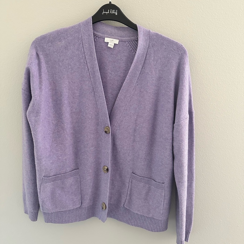 J. Jill Lavender Button-Up Cardigan